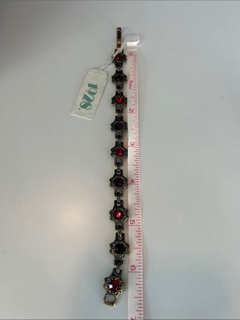 NWT Costume Vintage-Inspired Women's Bracelet with Red Stones